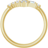 14K Gold Round Lab-Grown Diamond Contour Band - 1/3 CTW (Style 127090) - Yellow Gold - view 2