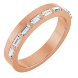 14K Gold Straight Baguette Natural Diamond Anniversary Band - 1/3 CTW - Rose Gold