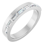 Platinum Straight Baguette Natural Diamond Anniversary Band - 1/3 CTW
