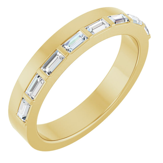 14K Gold Straight Baguette Lab-Grown Diamond Anniversary Band - 1/3 CTW - Yellow Gold