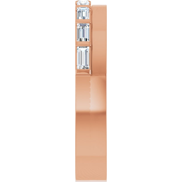14K Gold Straight Baguette Natural Diamond Anniversary Band - 1/3 CTW - Rose Gold - view 4