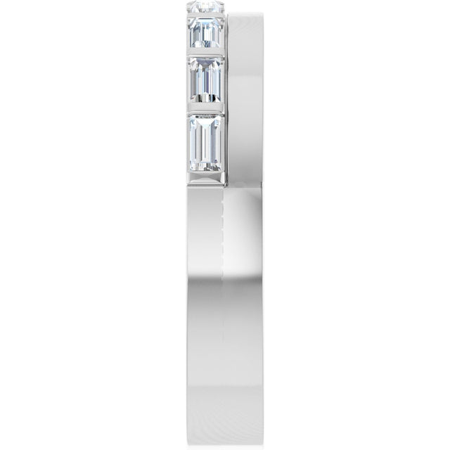 Platinum Straight Baguette Natural Diamond Anniversary Band - 1/3 CTW - view 4