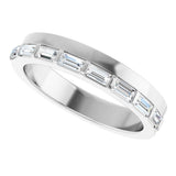 Platinum Straight Baguette Natural Diamond Anniversary Band - 1/3 CTW - view 5