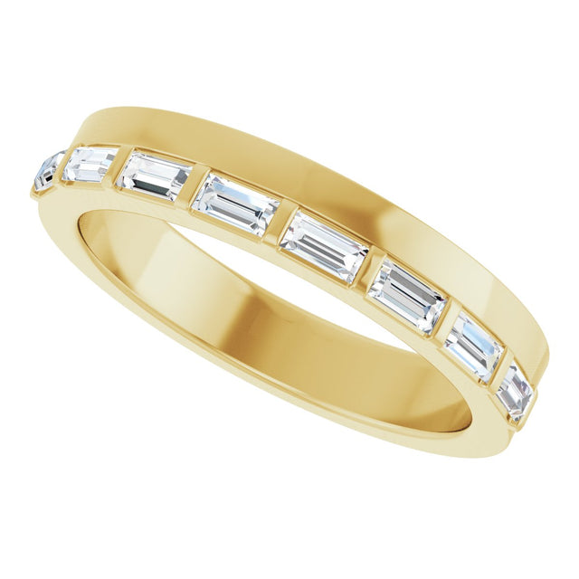 14K Gold Straight Baguette Lab-Grown Diamond Anniversary Band - 1/3 CTW - Yellow Gold - view 5