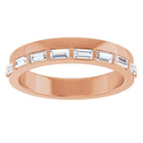 14K Gold Straight Baguette Natural Diamond Anniversary Band - 1/3 CTW - Rose Gold - view 3