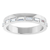 14K Gold Straight Baguette Natural Diamond Anniversary Band - 1/3 CTW - White Gold - view 3