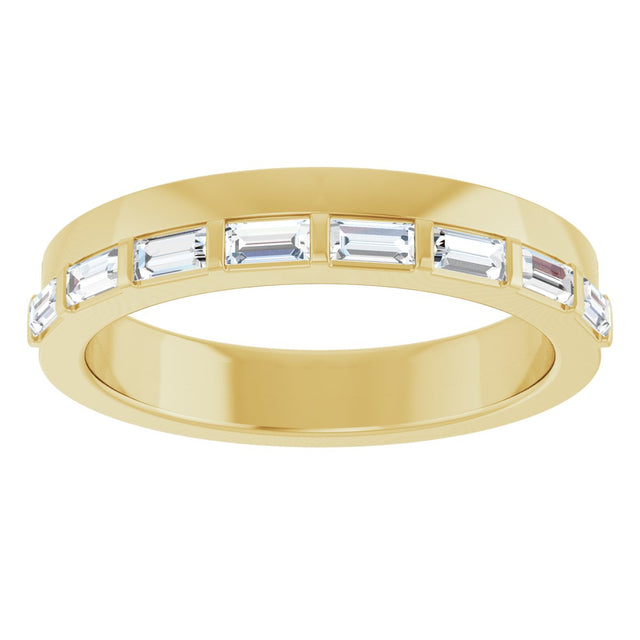 14K Gold Straight Baguette Lab-Grown Diamond Anniversary Band - 1/3 CTW - Yellow Gold - view 3