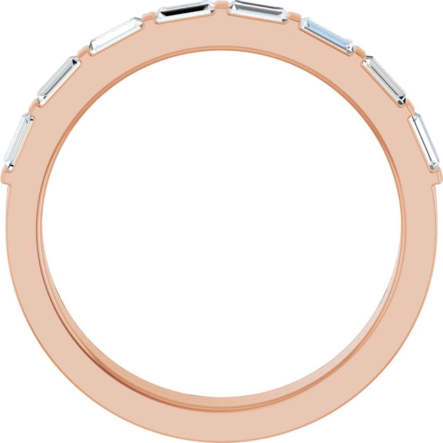 14K Gold Straight Baguette Natural Diamond Anniversary Band - 1/3 CTW - Rose Gold - view 2