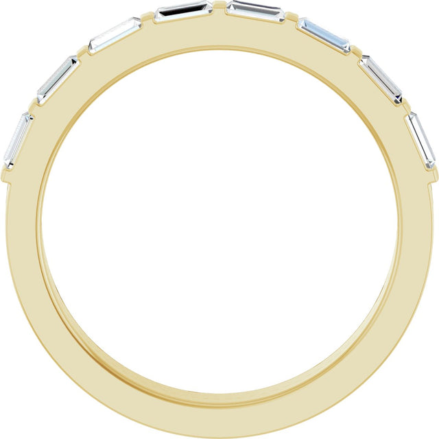 14K Gold Straight Baguette Natural Diamond Anniversary Band - 1/3 CTW - Yellow Gold - view 2