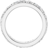 Platinum Round Lab-Grown Diamond Accented Floral Band - 1.5mm Stones - view 7