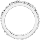 Platinum Round Lab-Grown Diamond Accented Floral Band - 1.5mm Stones - view 7