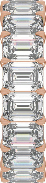 14K Gold Round Natural Diamond Low Profile Eternity Band - 5.8mm Stones - Rose Gold - view 4