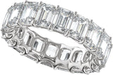 Platinum Emerald Natural Diamond Low Profile Eternity Band - 4.4x3.1mm Stones - view 5