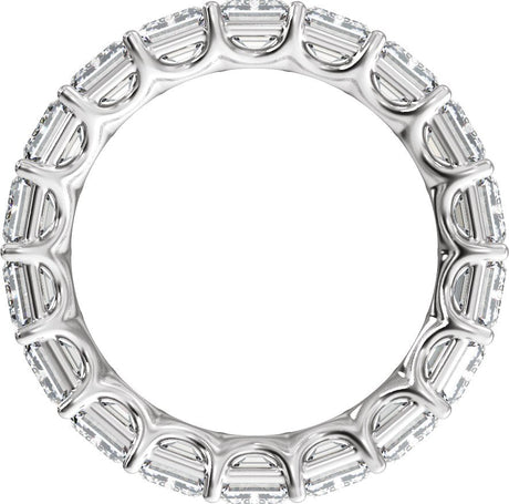 Platinum Emerald Lab-Grown Diamond Low Profile Eternity Band - 5.2x3.7mm Stones - view 2