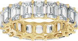 14K Gold Emerald Lab-Grown Diamond Low Profile Eternity Band - 5.2x3.7mm Stones - Yellow Gold - view 3