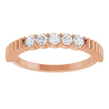 14K Gold Round Lab-Grown Diamond Five-Stone Anniversary Band - 1/6-1/2 CTW - Rose Gold - view 3