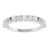 14K Gold Round Lab-Grown Diamond Five-Stone Anniversary Band - 1/6-1/2 CTW - White Gold - view 3