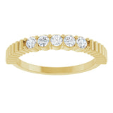 14K Gold Round Natural Diamond Five-Stone Anniversary Band - 1/6-1/2 CTW - Yellow Gold - view 3