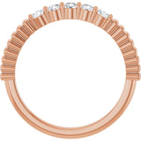 14K Gold Round Lab-Grown Diamond Five-Stone Anniversary Band - 1/6-1/2 CTW - Rose Gold - view 2