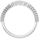 14K Gold Round Lab-Grown Diamond Five-Stone Anniversary Band - 1/6-1/2 CTW - White Gold - view 2