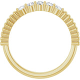 14K Gold Round Lab-Grown Diamond Five-Stone Anniversary Band - 1/6-1/2 CTW - Yellow Gold - view 2