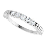 Platinum Round Lab-Grown Diamond Five-Stone Anniversary Band - 1/6-1/2 CTW - view 5