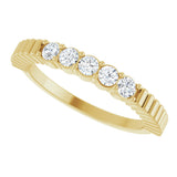 14K Gold Round Natural Diamond Five-Stone Anniversary Band - 1/6-1/2 CTW - Yellow Gold - view 5