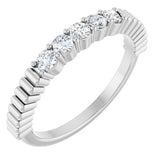14K Gold Round Lab-Grown Diamond Five-Stone Anniversary Band - 1/6-1/2 CTW - White Gold