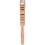 14K Gold Round Natural Diamond Five-Stone Anniversary Band - 1/6-1/2 CTW - Rose Gold - view 4