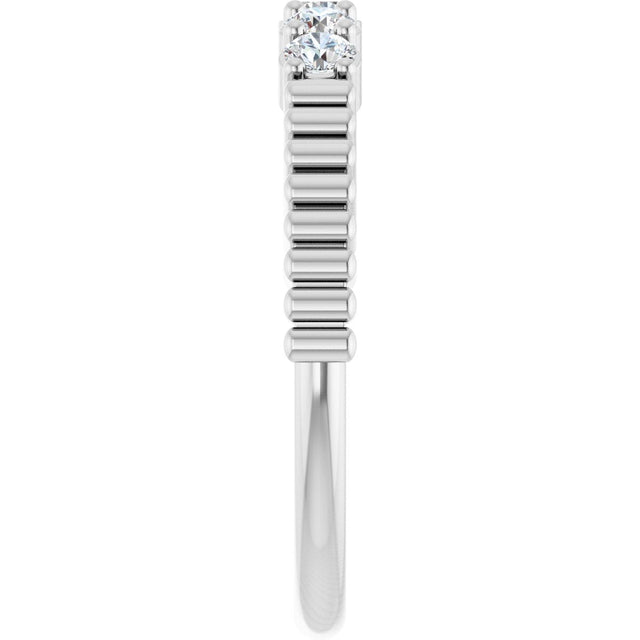 14K Gold Round Natural Diamond Five-Stone Anniversary Band - 1/6-1/2 CTW - White Gold - view 4
