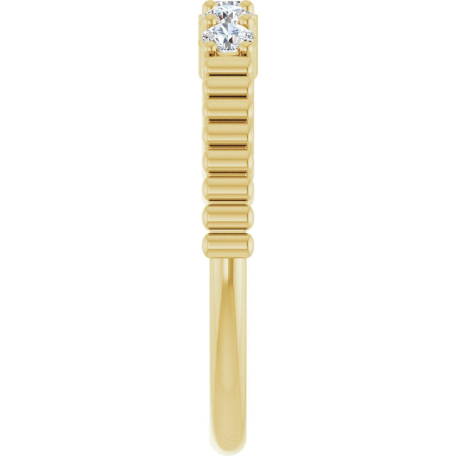 14K Gold Round Lab-Grown Diamond Five-Stone Anniversary Band - 1/6-1/2 CTW - Yellow Gold - view 4
