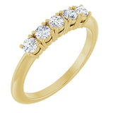 14K Gold Round Lab-Grown Diamond Five-Stone Anniversary Band - 2.75mm Stones - Yellow Gold