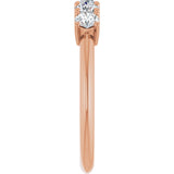 14K Gold Round Lab-Grown Diamond Five-Stone Anniversary Band - 3.2mm Stones - Rose Gold - view 4