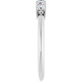 14K Gold Round Lab-Grown Diamond Five-Stone Anniversary Band - 2.75mm Stones - White Gold - view 4