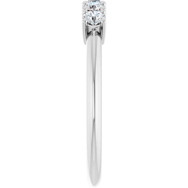 14K Gold Round Lab-Grown Diamond Five-Stone Anniversary Band - 2.75mm Stones - White Gold - view 4