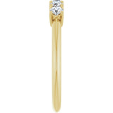 14K Gold Round Lab-Grown Diamond Five-Stone Anniversary Band - 2.75mm Stones - Yellow Gold - view 4