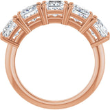 14K Gold Square Lab-Grown Diamond Five-Stone Anniversary Band - 4.5x4.5mm Stones - Rose Gold - view 2