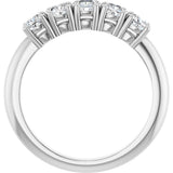 Platinum Cushion Lab-Grown Diamond Five-Stone Anniversary Band - 3/4-1 5/8 CTW - view 2