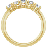 14K Gold Cushion Lab-Grown Diamond Five-Stone Anniversary Band - 3/4-1 5/8 CTW - Yellow Gold - view 2