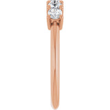 14K Gold Cushion Lab-Grown Diamond Five-Stone Anniversary Band - 3/4-1 5/8 CTW - Rose Gold - view 4