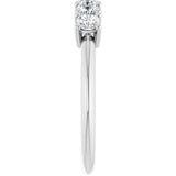 Platinum Cushion Lab-Grown Diamond Five-Stone Anniversary Band - 3/4-1 5/8 CTW - view 4