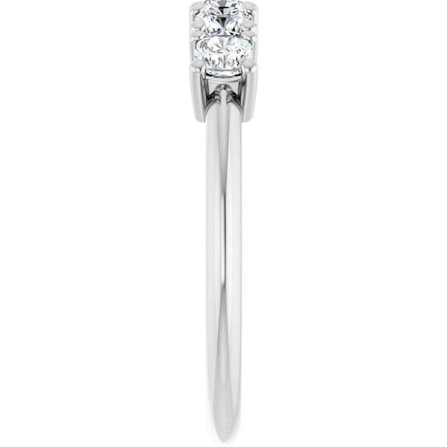 Platinum Cushion Natural Diamond Five-Stone Anniversary Band - 3/4-1 5/8 CTW - view 4