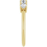 14K Gold Cushion Lab-Grown Diamond Five-Stone Anniversary Band - 3/4-1 5/8 CTW - Yellow Gold - view 4