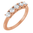 14K Gold Round Lab-Grown Diamond Five-Stone Anniversary Band - 3.2mm Stones - Rose Gold