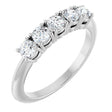 Platinum Round Lab-Grown Diamond Five-Stone Anniversary Band - 3.2mm Stones