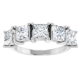 Platinum Square Lab-Grown Diamond Five-Stone Anniversary Band - 4.5x4.5mm Stones - view 3