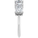 Platinum Square Lab-Grown Diamond Five-Stone Anniversary Band - 4.5x4.5mm Stones - view 4