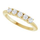 14K Gold Round Lab-Grown Diamond Five-Stone Anniversary Band - 2.75mm Stones - Yellow Gold - view 5