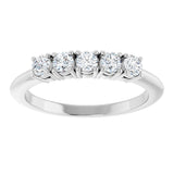14K Gold Round Lab-Grown Diamond Five-Stone Anniversary Band - 2.75mm Stones - White Gold - view 3