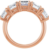 14K Gold Emerald Lab-Grown Diamond Five-Stone Anniversary Band - 1 7/8-5 1/2 CTW - Rose Gold - view 2